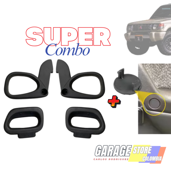 Manijas sillas Montero PAJERO2 + 8 Uds para Mitsubishi tapas tornillos
