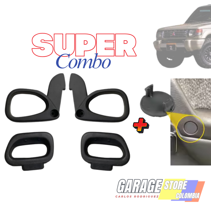 Manijas sillas Montero PAJERO2 + 8 Uds para Mitsubishi tapas tornillos