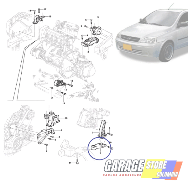 Soporte Motor Trasero Inferior Chevrolet Corsa Evolution