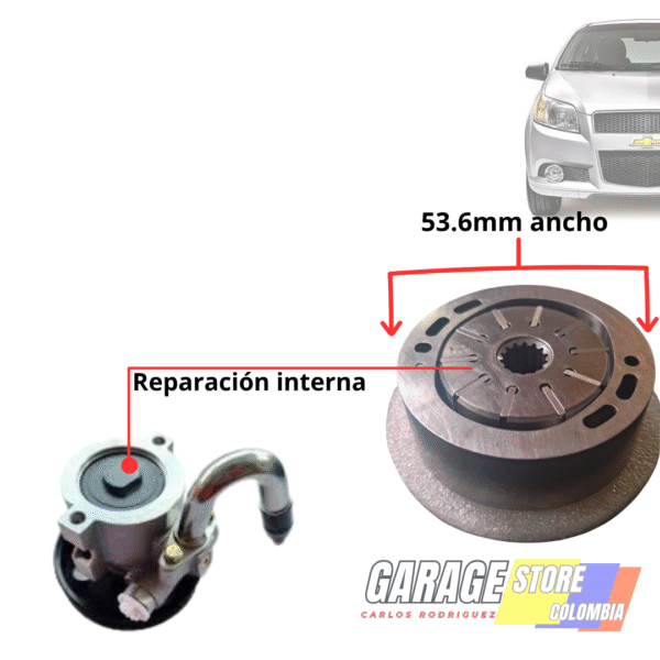 Rotor Bomba de dirección hidráulica aveo-cherooke-daewoo-optra