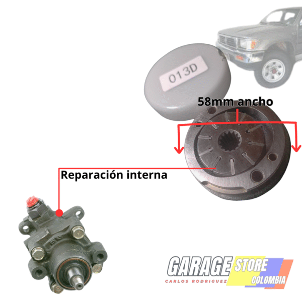 Rotor de bomba de dirección hidráulica TOYOTA 22r-3f