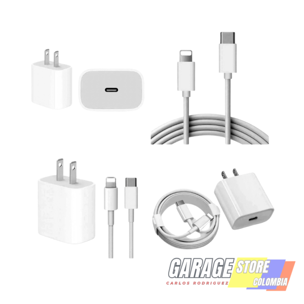 Cargador compatible para iPhone 20w Carga Rápida + Usb-c A Lightning To Usb
